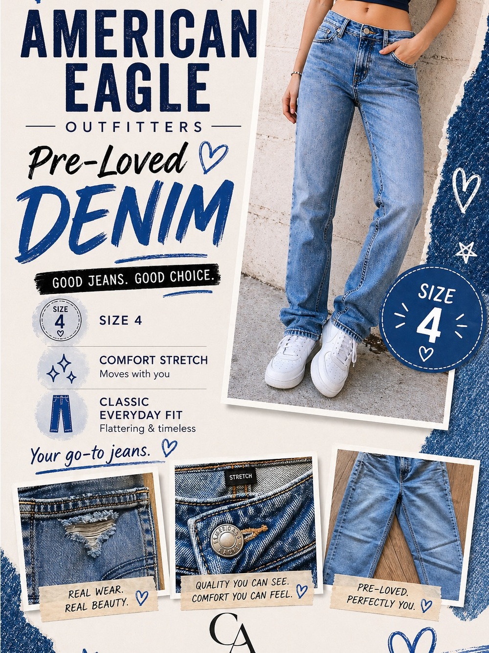 American Eagle Outfitters Light Blue Straight Leg Jeans